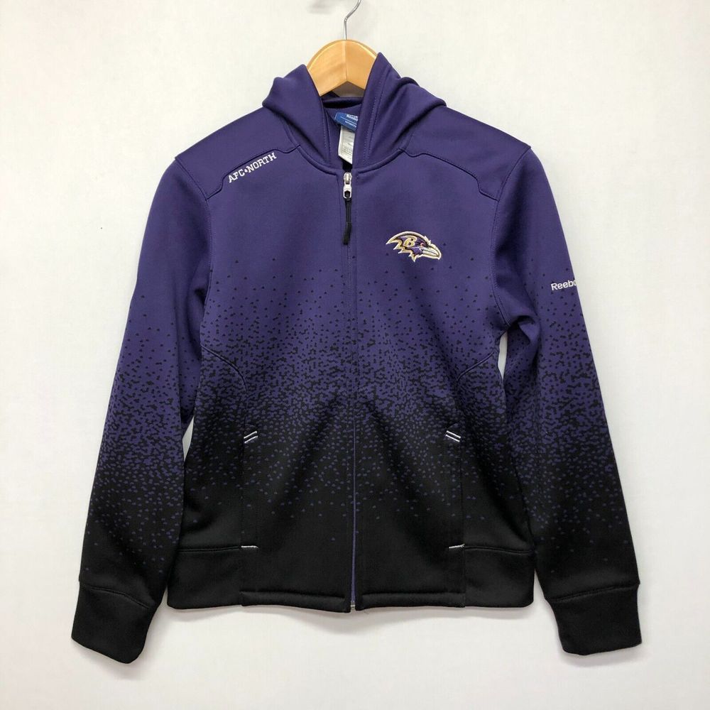 Reebok Onfield Women NFL Baltimore Ravens Hoodie Sweatshirt Size Small B228 -23
